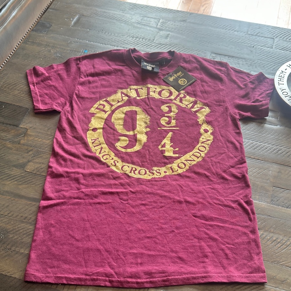 Warner Bros. Kids Burgundy T-Shirt with Gold Print